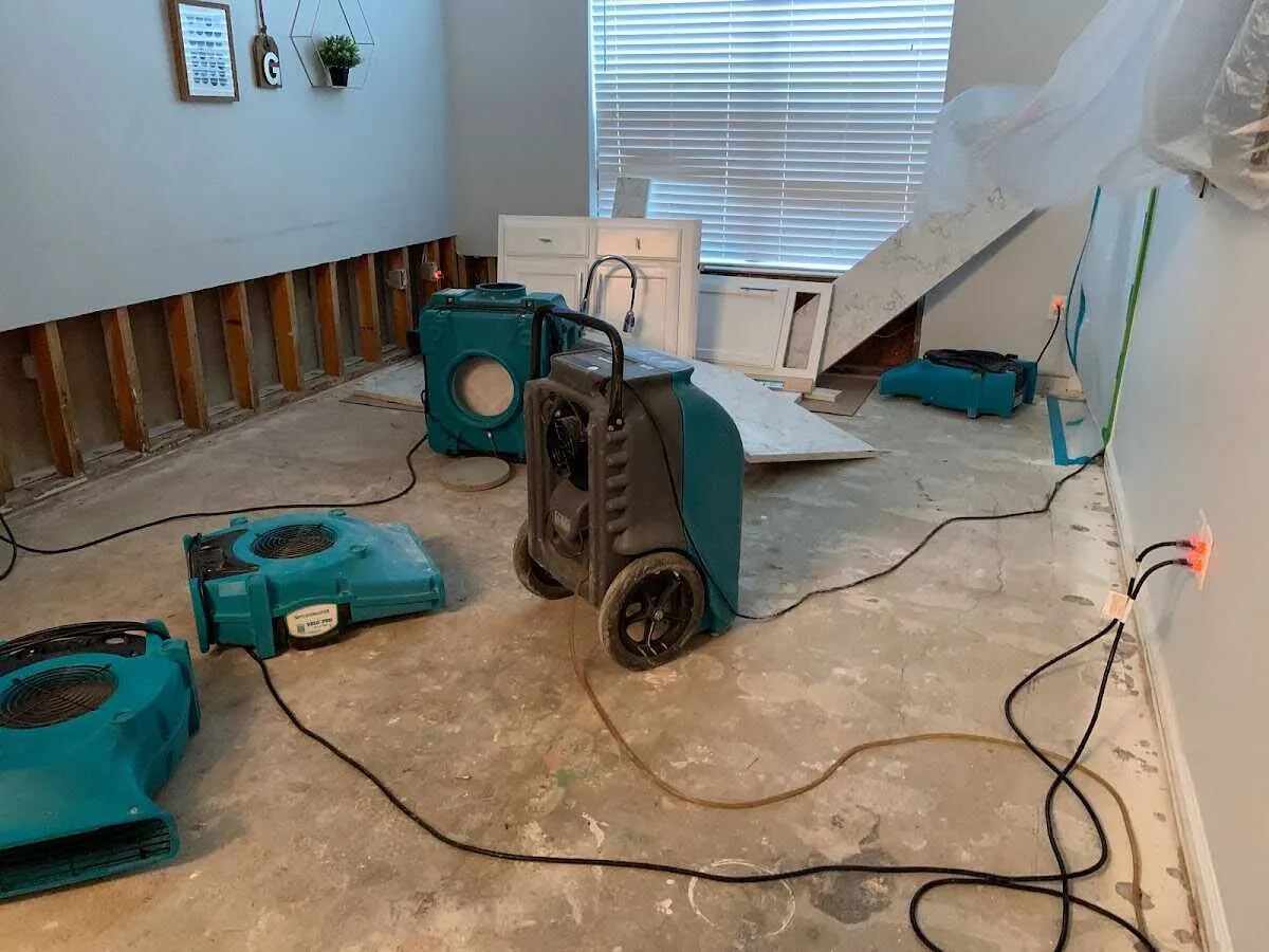Dehumidifier in flood-cut room for Water Extraction & Removal in Cambridge